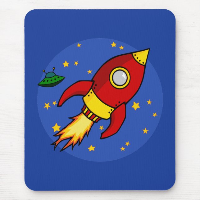 Rocket red yellow Mousepad (Front)