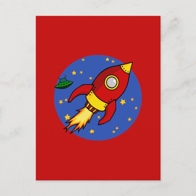 Rocket red yellow Postcard (Front)