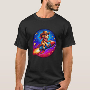 Rocket Ride Puppy Lover Cute Animal Meme Cowboy Do T-Shirt
