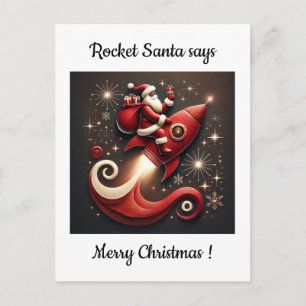 Rocket Santa Christmas card
