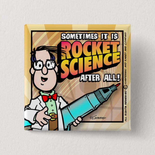 Rocket Science 15 Cm Square Badge (Front)