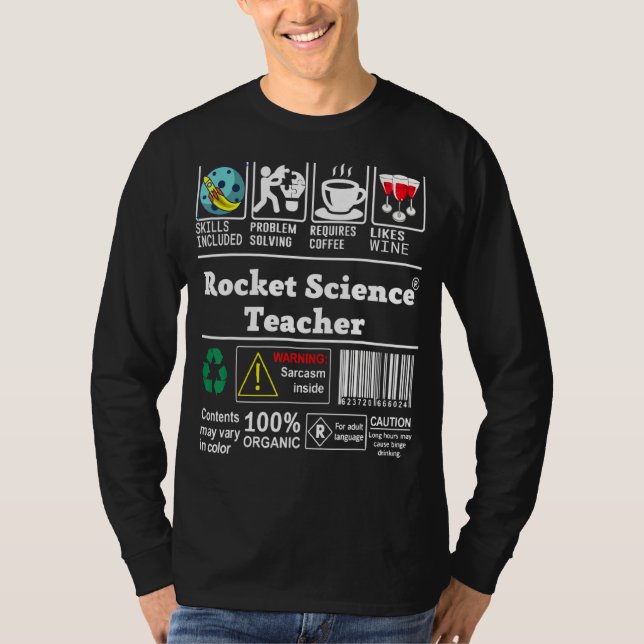 Rocket Science Teacher Skills Included Problem Sol T-Shirt (Front)