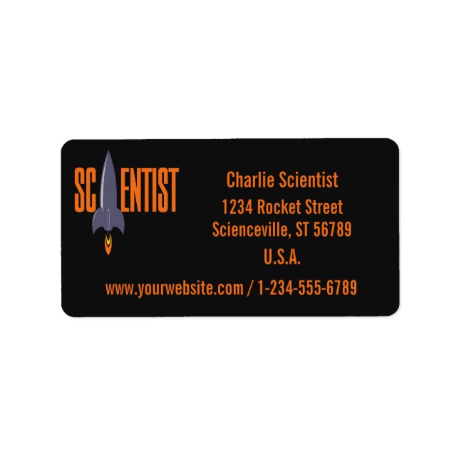 Rocket Scientist custom address labels (Front)