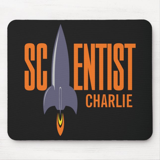 Rocket Scientist custom monogram mousepad (Front)