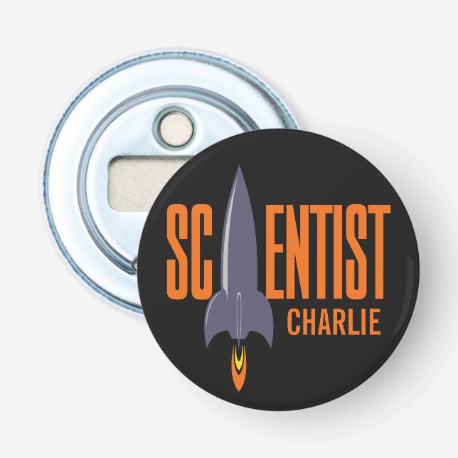 Rocket Scientist custom name bottle opener (Front)