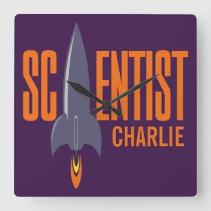 Rocket Scientist custom name wall clock