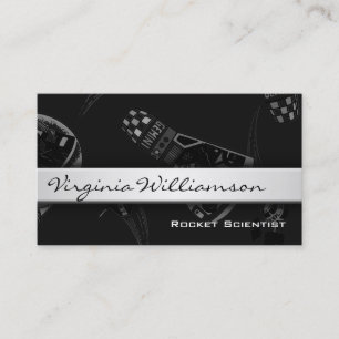 Rocket Scientist Modern Black Business Cards