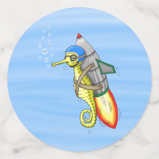 Rocket Seahorse Confetti (Large Front)