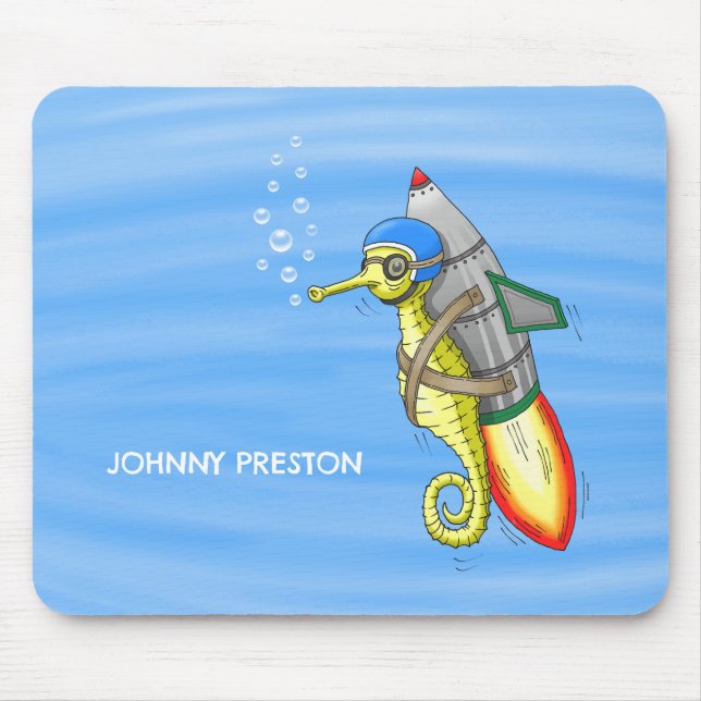 Rocket Seahorse Mouse Pad (Front)