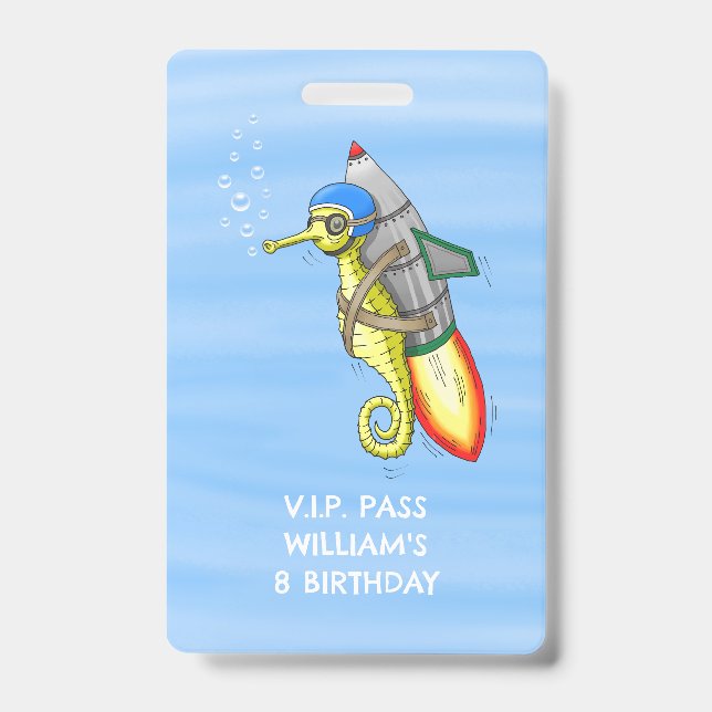 Rocket Seahorse VIP PASS ID Badge (Front)