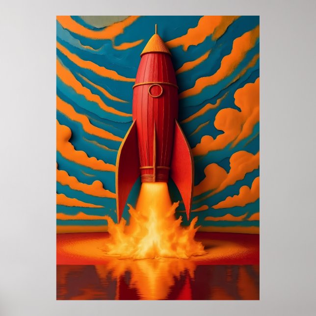 Rocket Ship: 1950s inspired  Poster (Front)