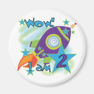 Rocket Ship 2nd Birthday T-shirts and Gifts Magnet