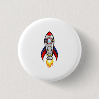 Rocket Ship 3 Cm Round Badge