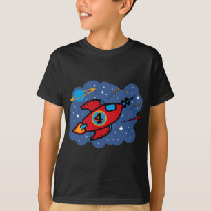 Rocket Ship 4th Birthday T-Shirt