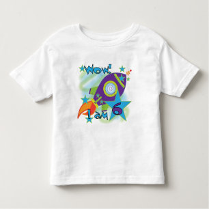 Rocket Ship 6th Birthday Tshirts and Gifts