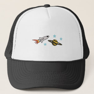 ROCKET SHIP AND SATURN TRUCKER HAT