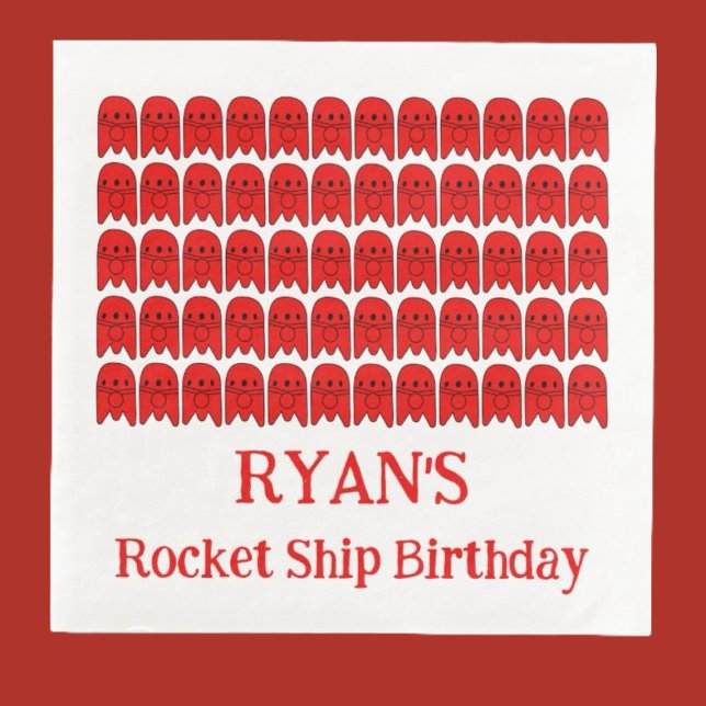 Rocket Ship Birthday Party Napkin (Creator Uploaded)