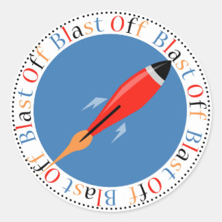 Rocket Ship Birthday Party Stickers