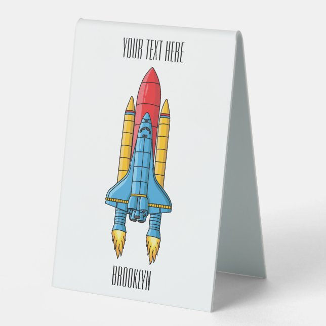Rocket ship cartoon illustration (Front)