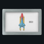 Rocket ship cartoon illustration belt buckle<br><div class="desc">Rocket ship cartoon illustration</div>