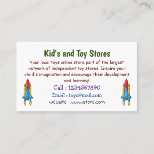 Rocket ship cartoon illustration business card