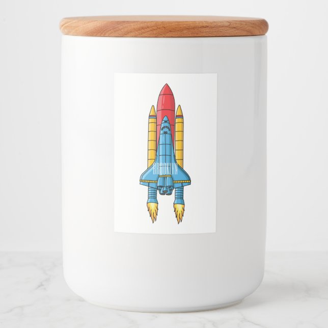 Rocket ship cartoon illustration  food label (Front)
