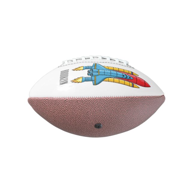 Rocket ship cartoon illustration football (Rotated 270)