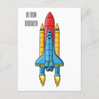Rocket ship cartoon illustration