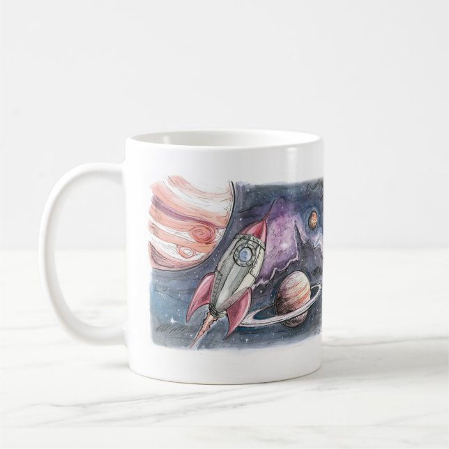 Rocket Ship Coffee Mug (Left)