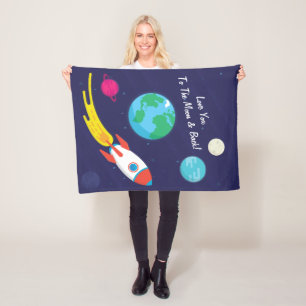 Rocket Ship Fleece Blanket