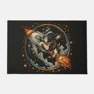 Rocket Ship French Bulldog Astronaut Doormat
