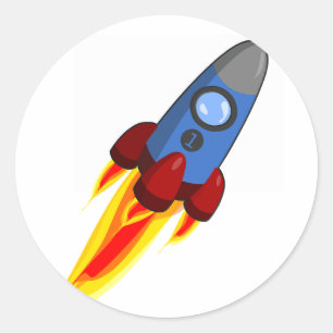 Rocket Ship - Number 1 Sticker