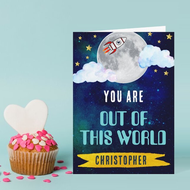 Rocket Ship Out Of This World Valentine's Day Card (Creator Uploaded)