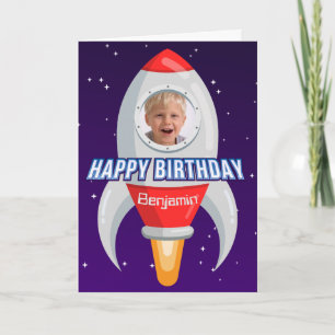 Rocket Ship Photo Custom Card