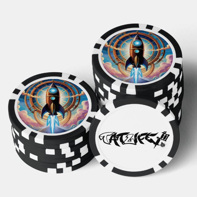 Rocket Ship Poker Chips (Stack)