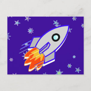 Rocket Ship Postcard