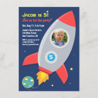 Rocket Ship Space Party Kids Birthday Photo