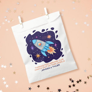 Rocket Ship with Stars Outer Space Galaxy Favour Bag