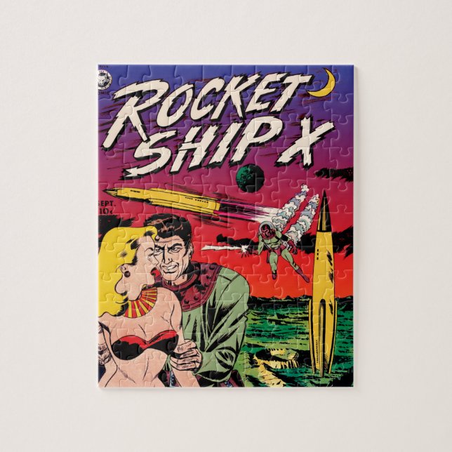 Rocket Ship X Vintage Sci Fi Comic Book Cover Jigsaw Puzzle (Vertical)