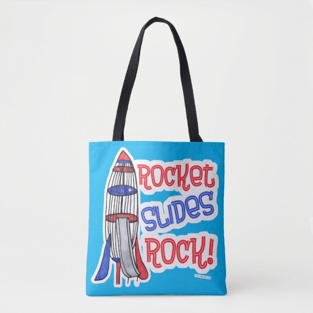 Rocket Slides Rock Fun Playground Homage Tote Bag (Front)