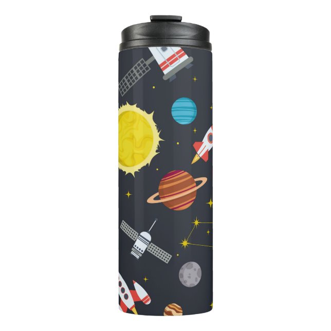 Rocket space globe solar system and planet cosmos  thermal tumbler (Front)