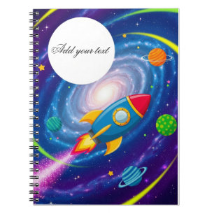 Rocket & Space Personalised Kids Notebook – Fun Sc