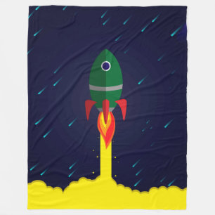 Rocket spaceship astrology astronaut fleece blanket