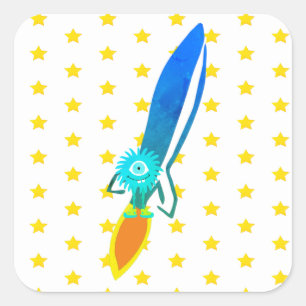 Rocket Square Sticker