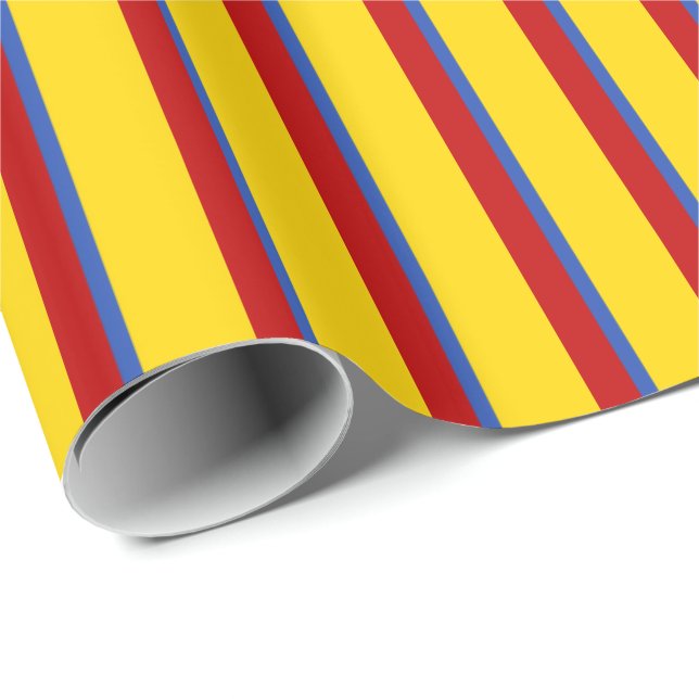 Rocket Stripes Glossy Wrapping Paper 30"x6' (Roll Corner)
