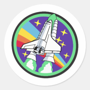 Rocket to the moon classic round sticker