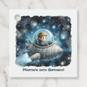 Rocket Toddler Space themed Birthday Party Favour Tags