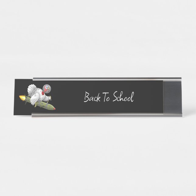 Rocket Turkey Back to School Desk Name Plate (Front)