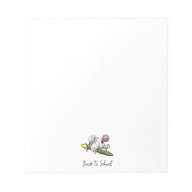 Rocket Turkey Back to School Notepad (Front)