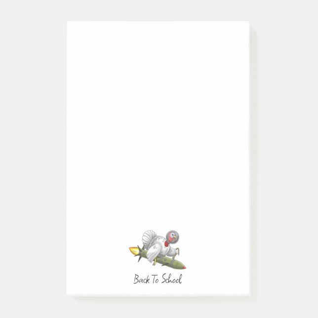 Rocket Turkey Back to School Post-it Notes (Front)